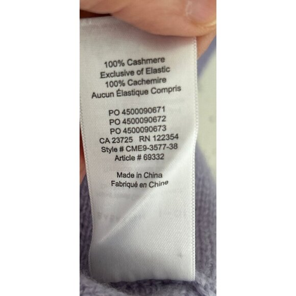 Babaton 100% Cashmere Turtleneck Oversized Light Purple Sweater oft Knit Pullove - Picture 6 of 7